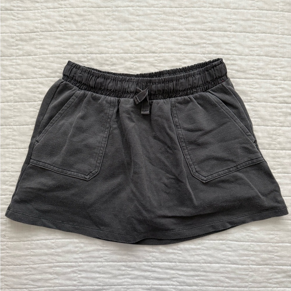 Black Elastic Waist Mini Skirt